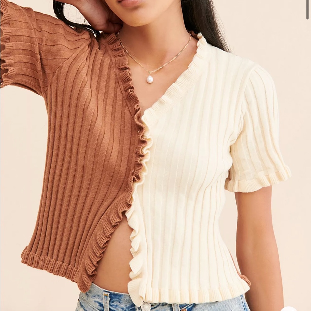 Find Me Now Colorblock Ruffled Cardigan